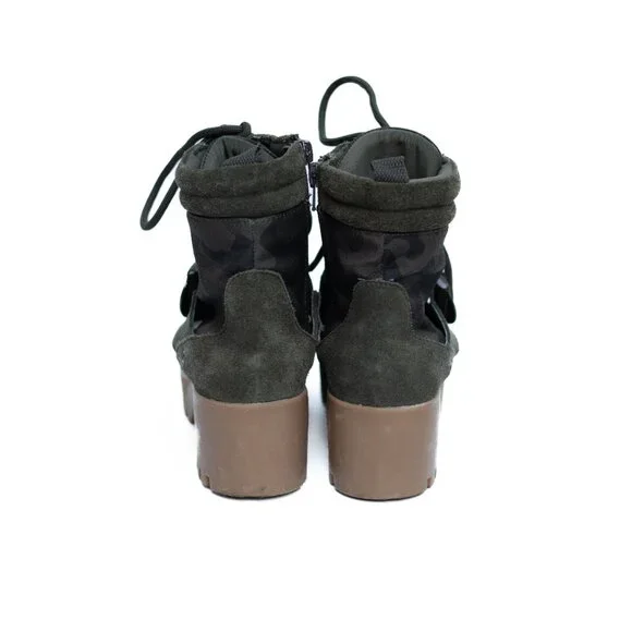 Steve Madden Nayra Camo Platform Boots Sz 6M Lace-Up Lug Sole Combat Style - Picture 4 of 13
